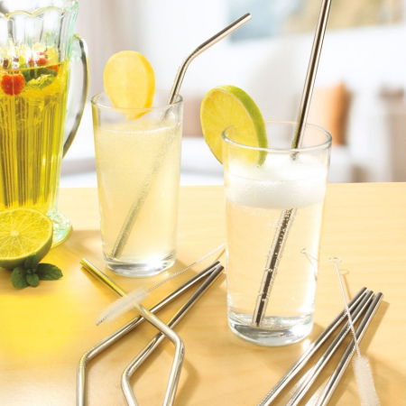 Cadouri de Casa Noua - Set 8 paie de baut reutilizabile din otel inoxidabil