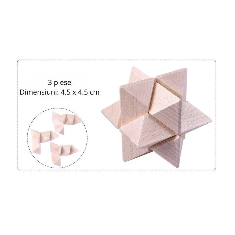 Set 9 Puzzle-uri din Lemn Kongming [7]