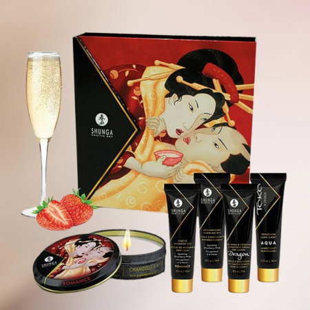 Set afrodisiac Shunga cu aroma de sampanie si capsuni [0]