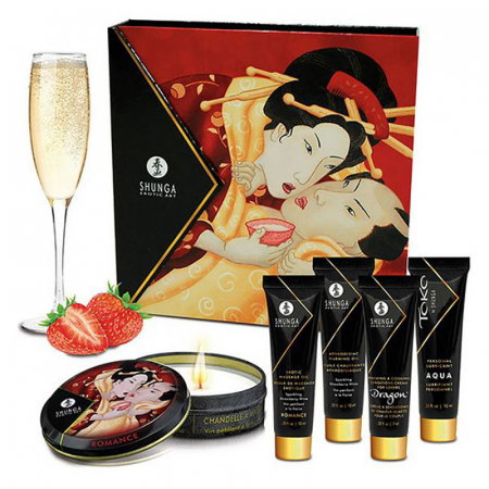 Set afrodisiac Shunga cu aroma de sampanie si capsuni [1]