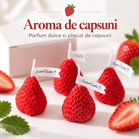 Set Cadou 9 Lumanari Parfumate, Rasfat cu Capsuni [13]