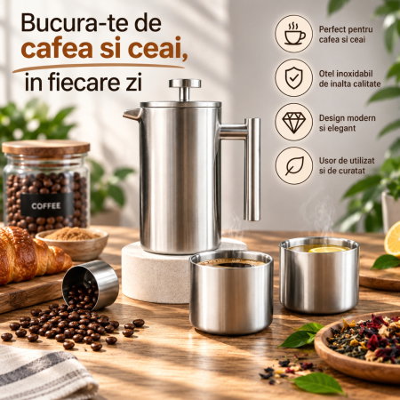 Set cadou Cafea cu Stil Infuzor si accesorii Silver [2]