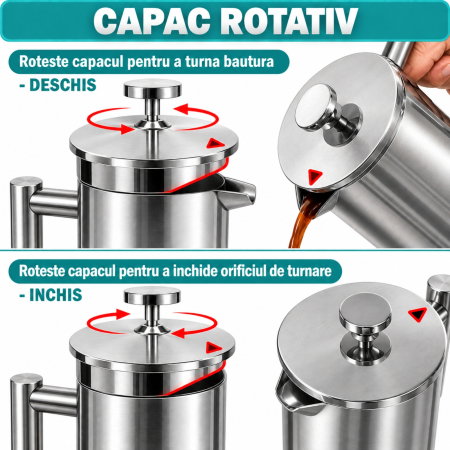 Set cadou Cafea cu Stil Infuzor si accesorii Silver [6]