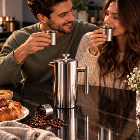 Cele mai noi - Set cadou Cafea cu Stil Infuzor si accesorii Silver