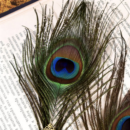 Set cadou Caligrafie cu Pana verde tip paun, Cerneala si Cutie Vintage, 3 piese [4]