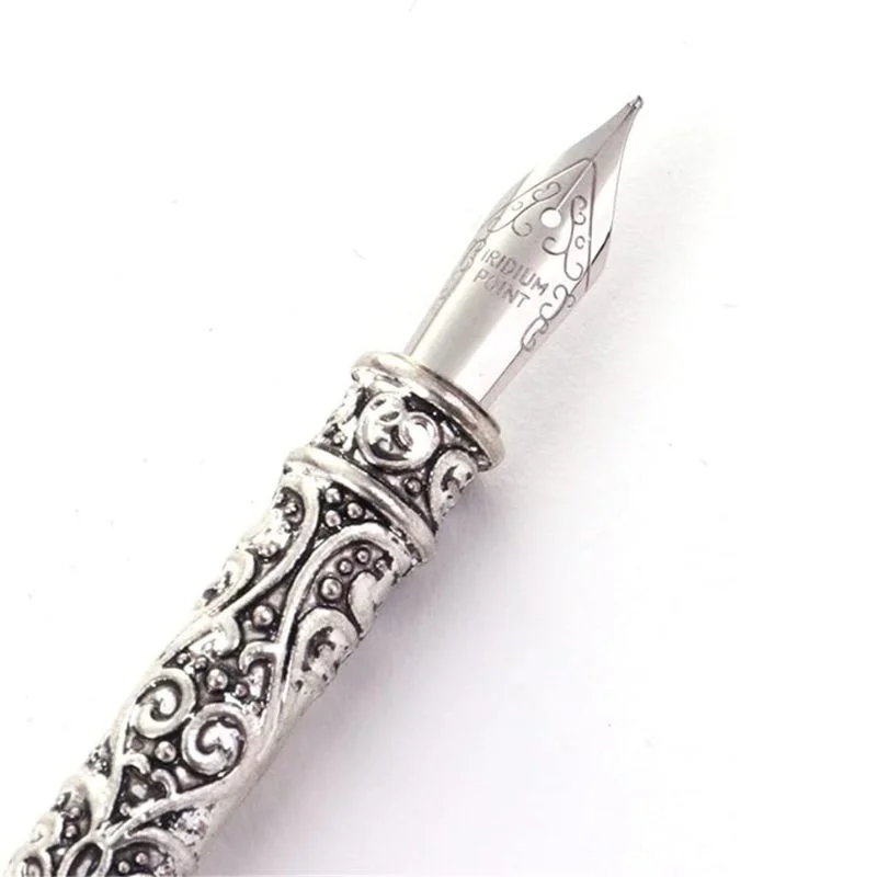 Set cadou Caligrafie Vintage cu Pana paun rosie si Cerneala si Accesorii, 7 piese [4]