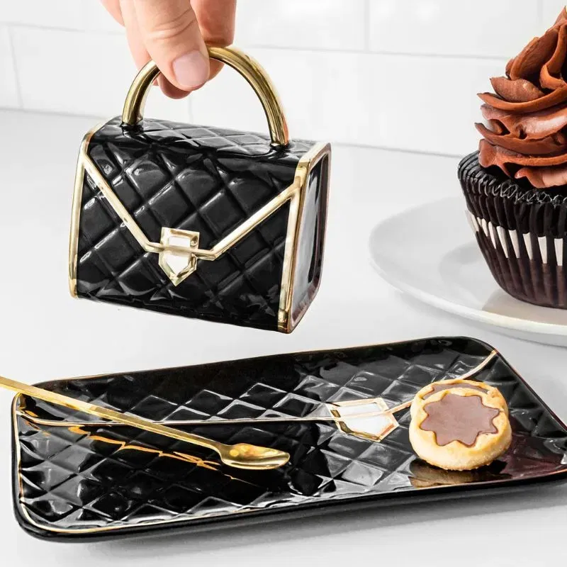 Set Cadou Cana si Suport Tip Geanta Negru [1]