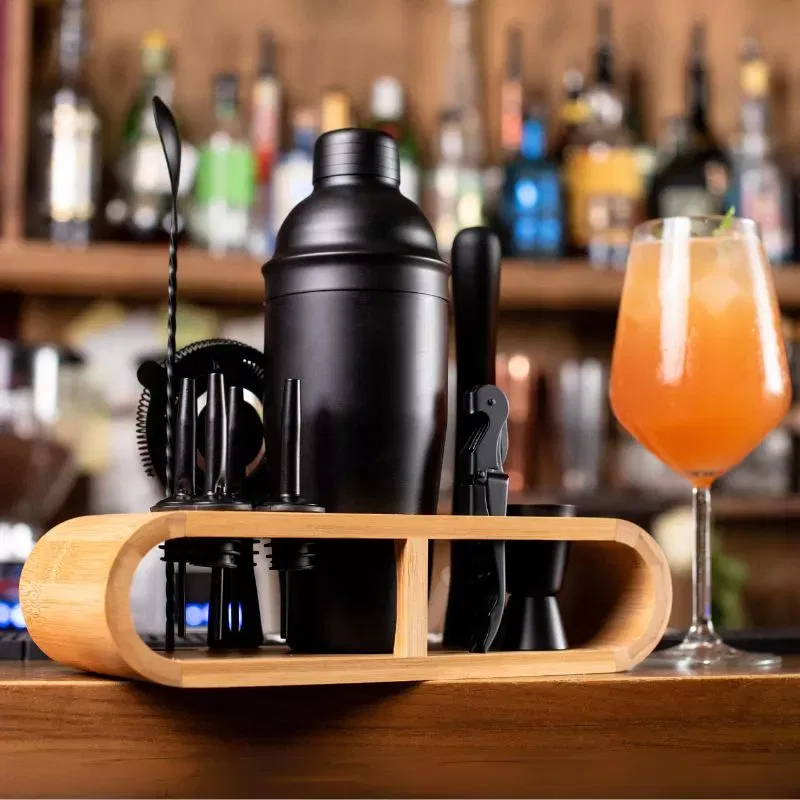 Set cadou Cocktail Shaker Mixology cu 11 accesorii 750ml Negru [8]