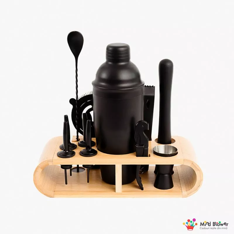 Set cadou Cocktail Shaker Mixology cu 11 accesorii 750ml Negru [28]