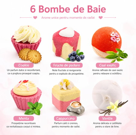 Set Cadou cu 6 Bombe de Baie, Spa Moments [6]
