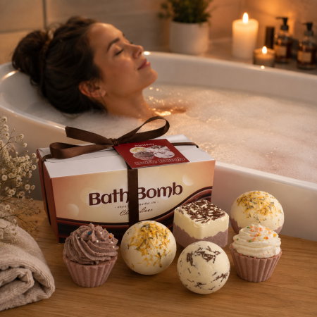 Seturi cadou femei - Set Cadou cu 6 Bombe de Baie, Sweet Temptation