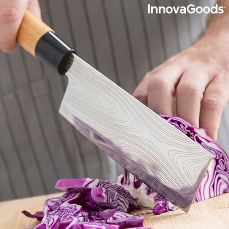 Set cadou cutite japoneze DAMASQ, cu manere din lemn [3]