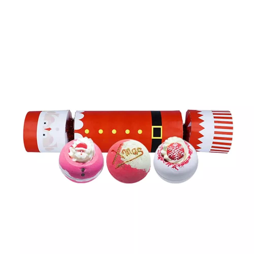 Cadouri Barbati - Set cadou de Craciun cu bombe de baie si sapun, Father Christmas Cracker, 5 pcs