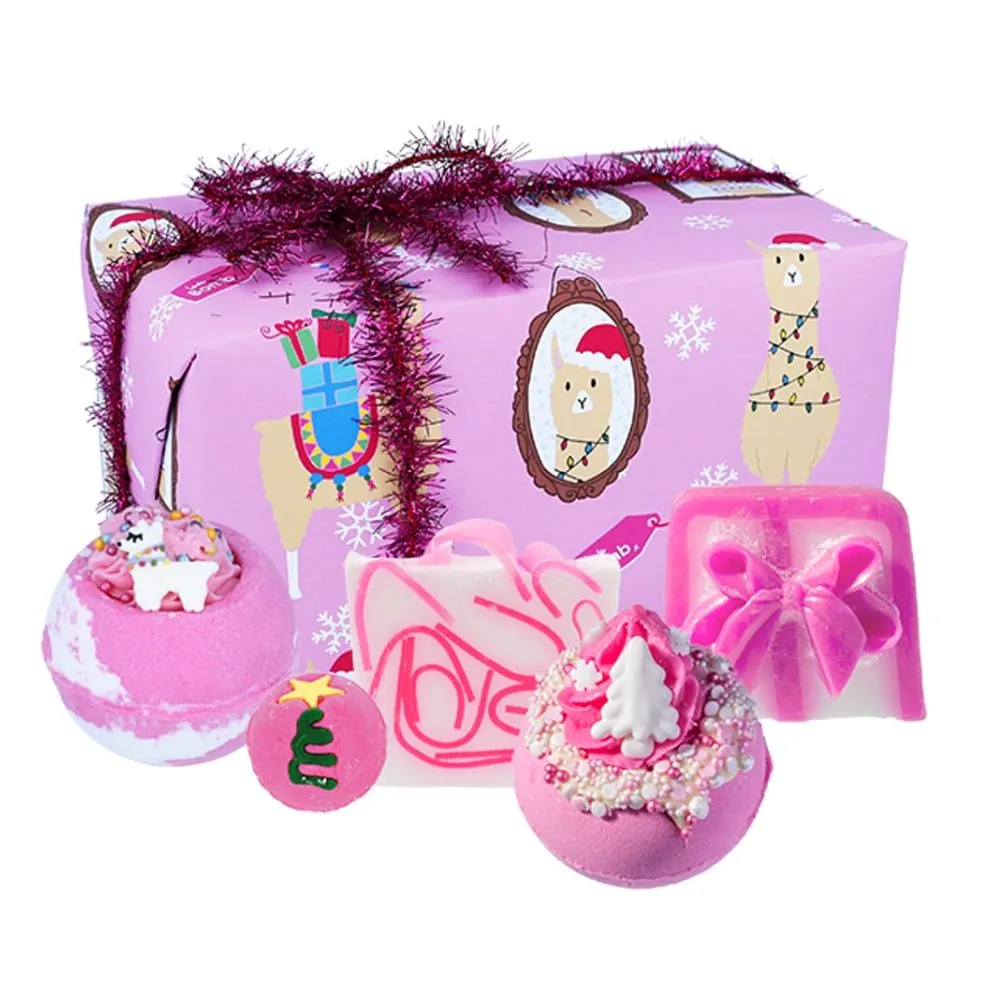 Bombe de Baie - Seturi Cadou - Set cadou de Craciun cu bombe de baie si sapun, Fleece Navidad, 5 pcs