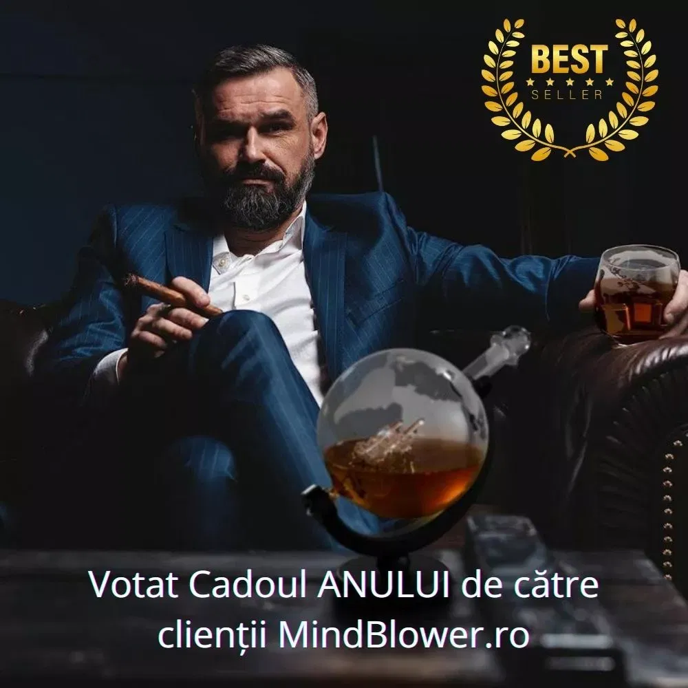 Set cadou decantor Glob Pamantesc cu doua pahare Epique [9]