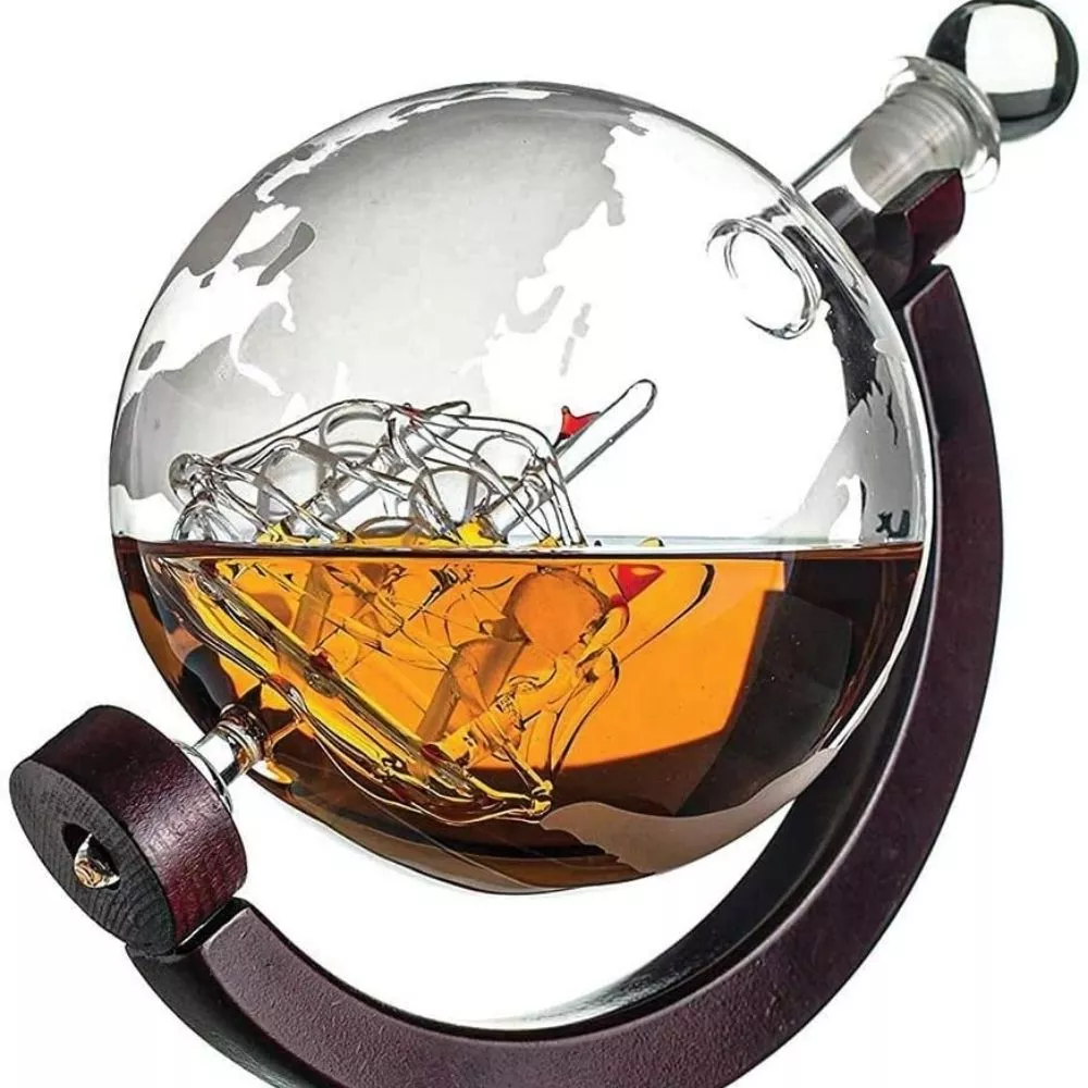 Set cadou decantor Glob Pamantesc cu doua pahare Epique [28]