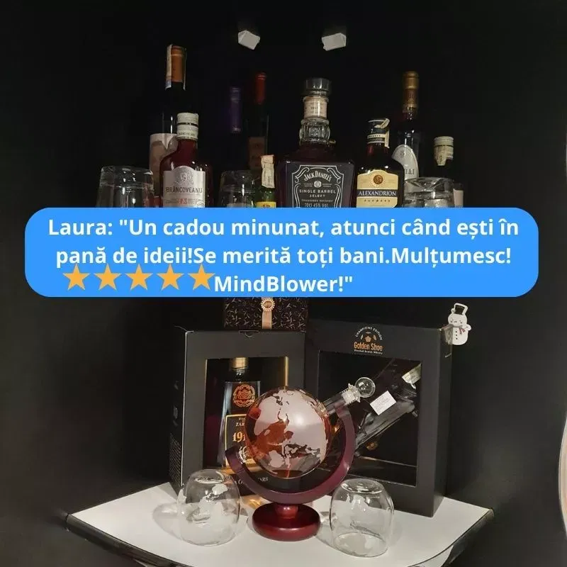 Set cadou decantor Glob Pamantesc cu doua pahare Epique [31]