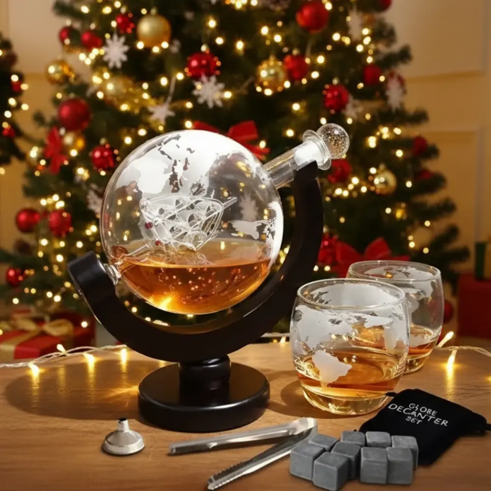 Cadouri de Casa Noua - Set cadou decantor Glob Pamantesc cu doua pahare Epique