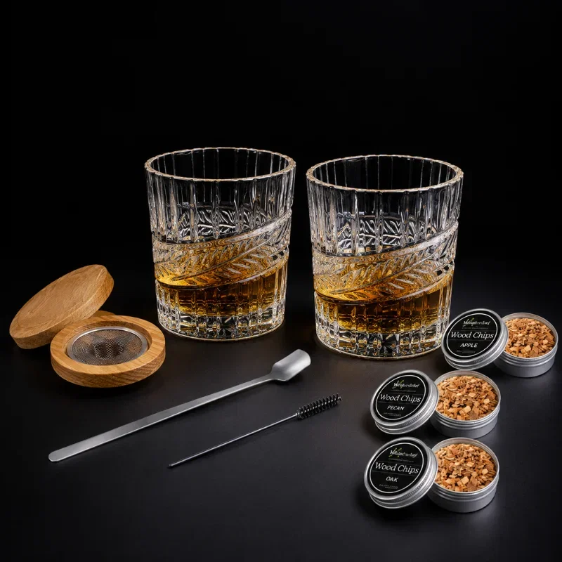 Set cadou Deluxe Drinks Smoker + 2 Pahare whiskey Classical [2]