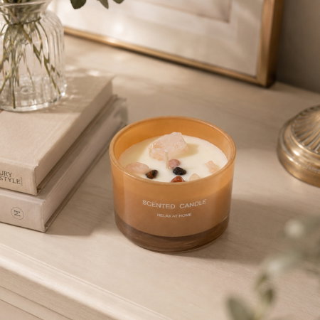 Set cadou femei cu flori din sapun si lumanare, Ivory Rose [4]
