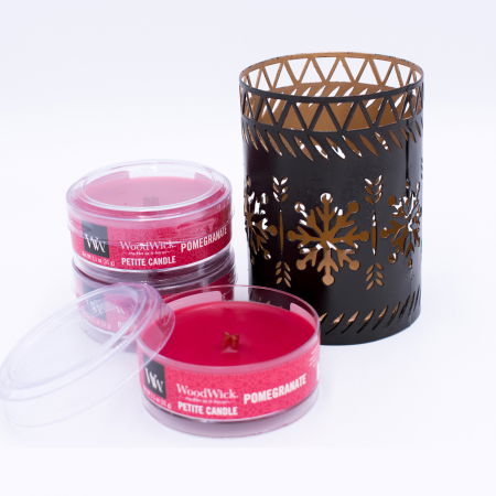 Set cadou lumanari parfumate WOODWICK Snowflakes & Pomegrade [1]
