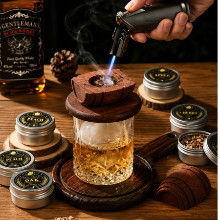 Set Cadou pentru Afumare Whisky cu 2 Pahare si 8 Arome [1]