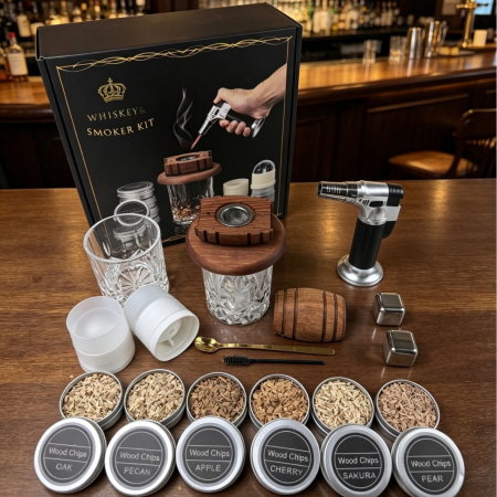 Set Cadou pentru Afumare Whisky cu 2 Pahare si 8 Arome [5]