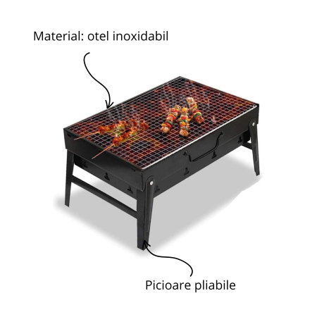 Set Cadou pentru Barbati King of the Grill cu Gratar Portabil, Sort si Accesorii BBQ [7]