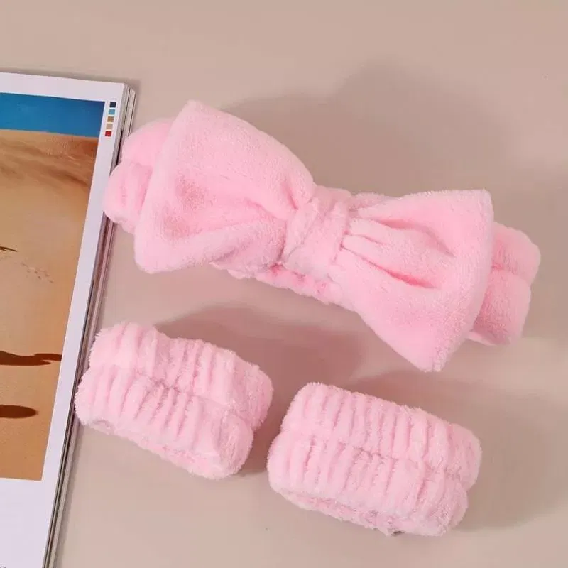 Set cadou pentru ea Bentita cosmetica Fleece cu fundita [0]