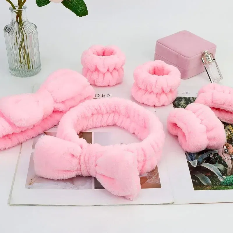 Set cadou pentru ea Bentita cosmetica Fleece cu fundita [3]