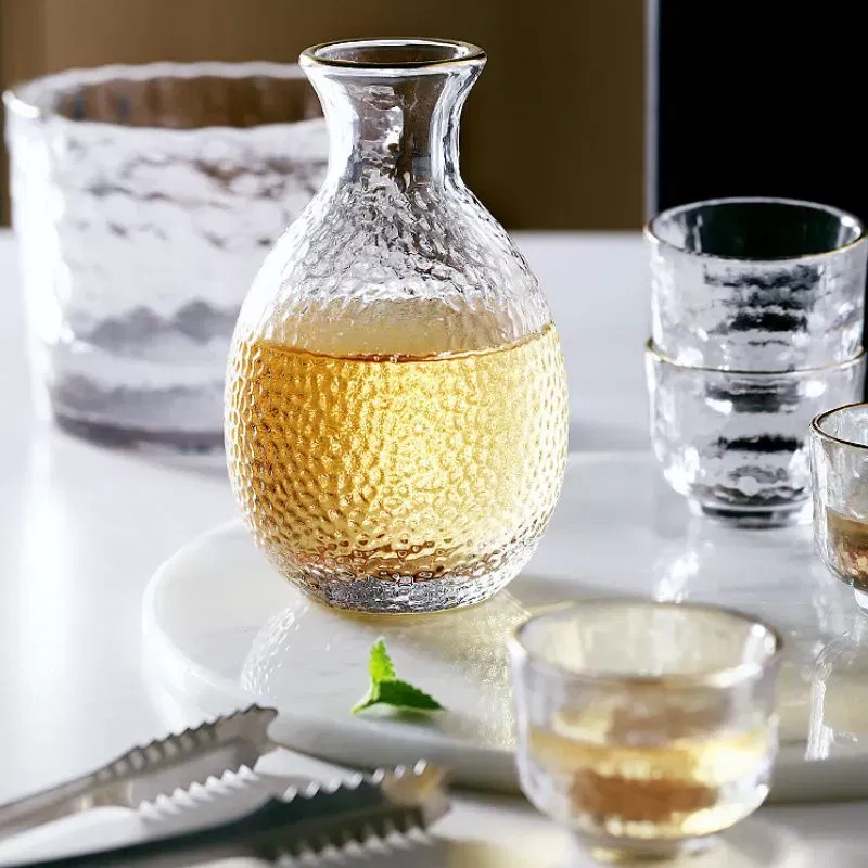 Set cadou servire bauturi tari Sticla cupa si 4 pahare Platinum [6]