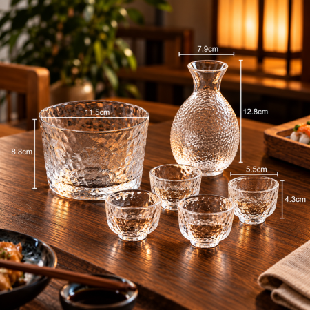 Set cadou servire bauturi tari Sticla cupa si 4 pahare Platinum [1]