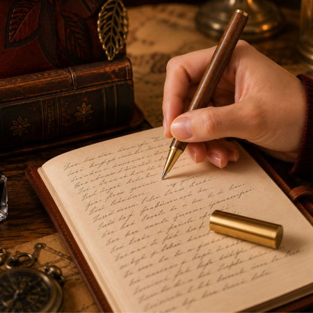 Set Cadou Vintage cu Jurnal si Pix, Albastru Regal [2]