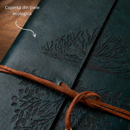Set Cadou Vintage cu Jurnal si Pix, Copacul Vietii Verde [10]