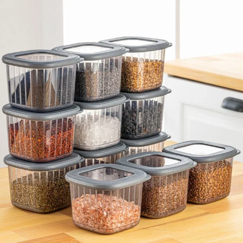 Cele mai noi - Set Containere Organizare Antracit - 12 Piese