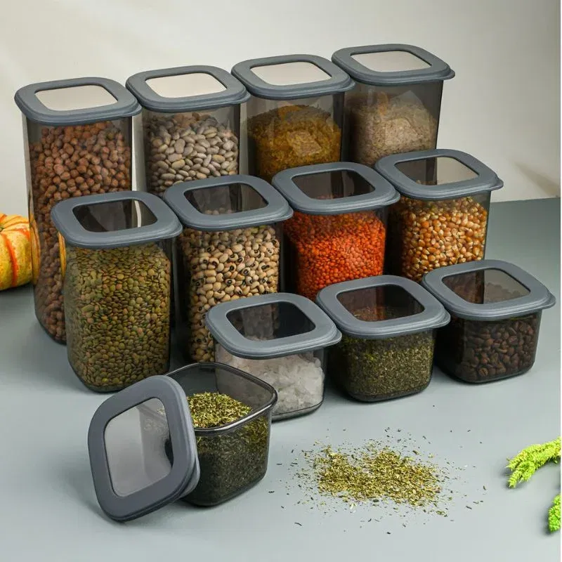 Home & Deco - Set cutii de depozitare Antracit 12 piese