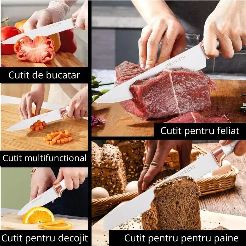 Set cutite inox cu suport elegant marmorat [11]