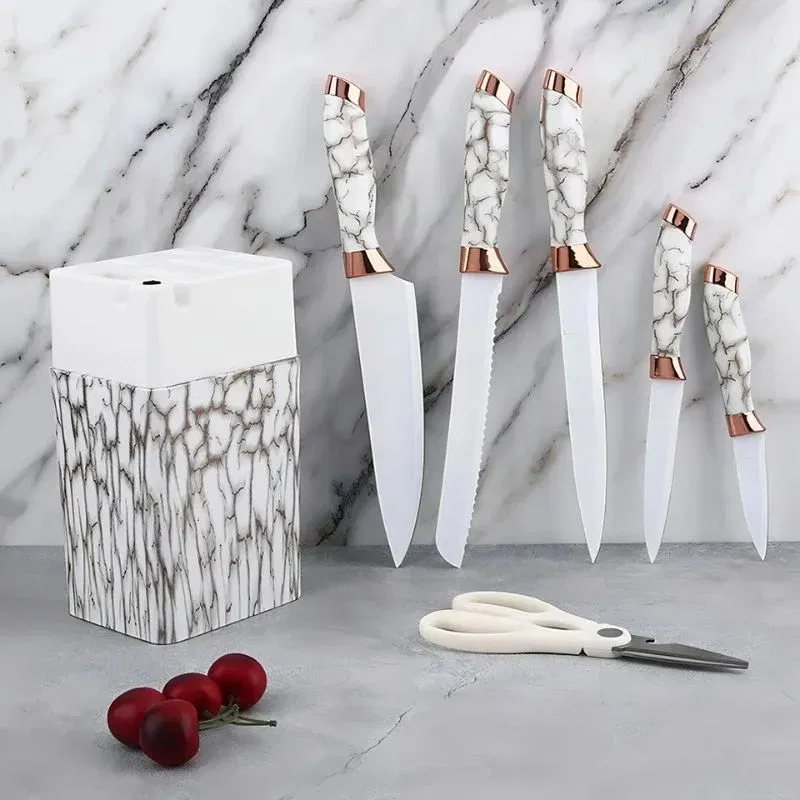 Set cutite inox cu suport elegant marmorat [1]