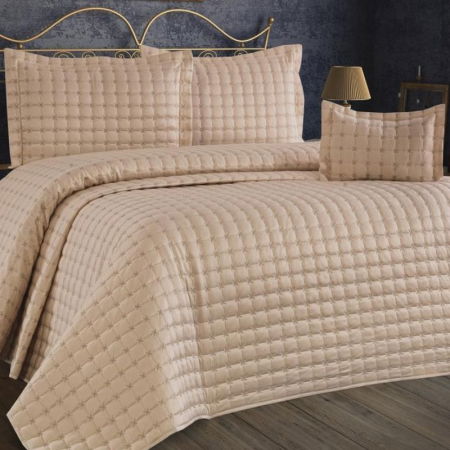 Set cuvertura decorativa pentru pat dublu, din bumbac [0]