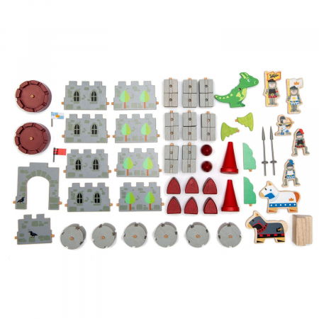 Set jucarii din lemn Castelul Dragonului, 59 piese [1]
