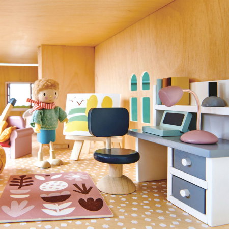 Set jucarii din lemn Mobilier Casuta Papusii, 27 piese [0]