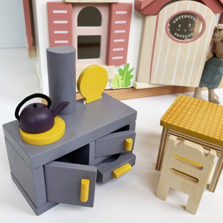 Set jucarii din lemn Mobilier papusi, 35 piese [0]