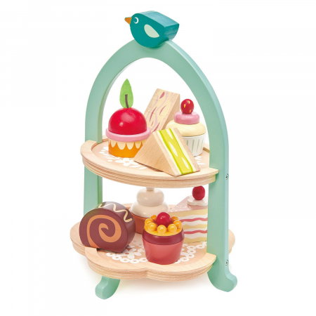 Set jucarii din lemn Stand cu prajiturele, Mini Chef, 9 piese [2]