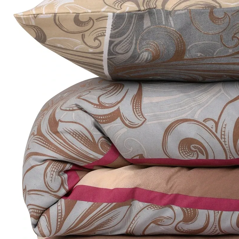 Set lenjerie Basilisk - Crem, 200x220 cm, 2 fete de perna, cearsaf [3]