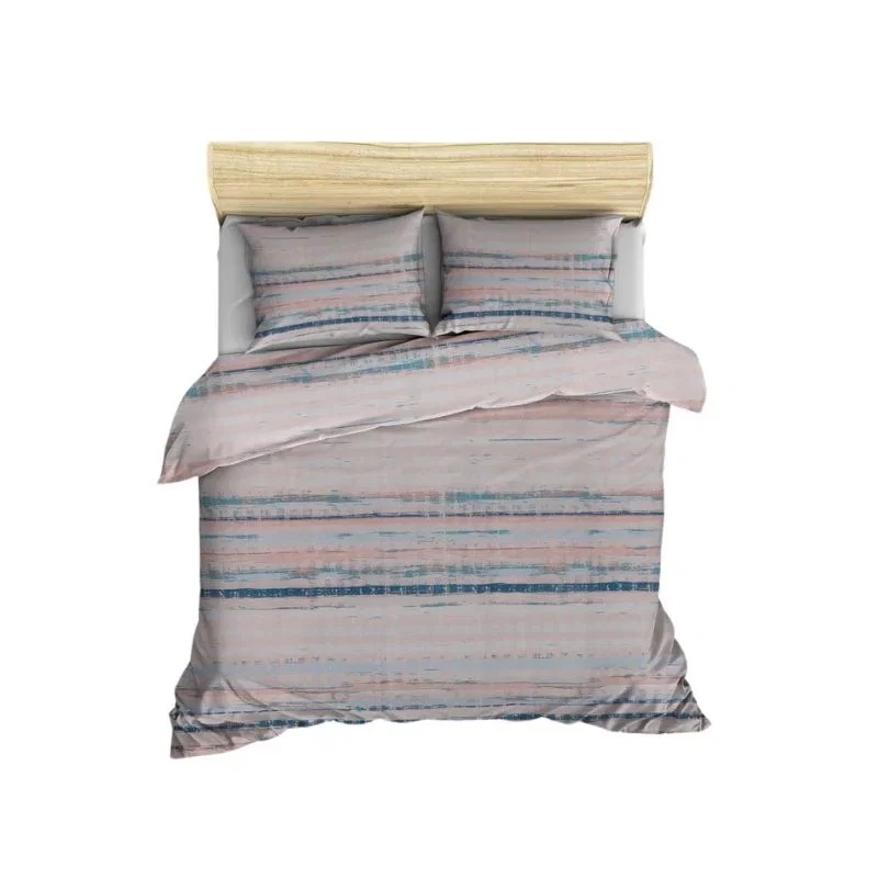 Set lenjerie bumbac 160x220 cm,model elegant cu dungi [1]