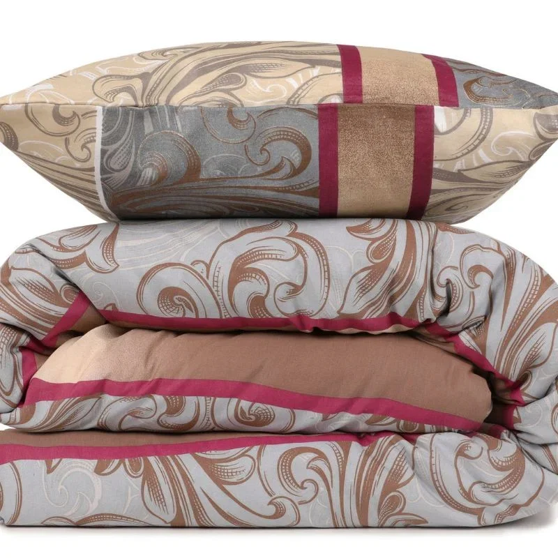 Set lenjerie bumbac Hurrem - Gri, 200x220 cm, 2 fete de perna [1]
