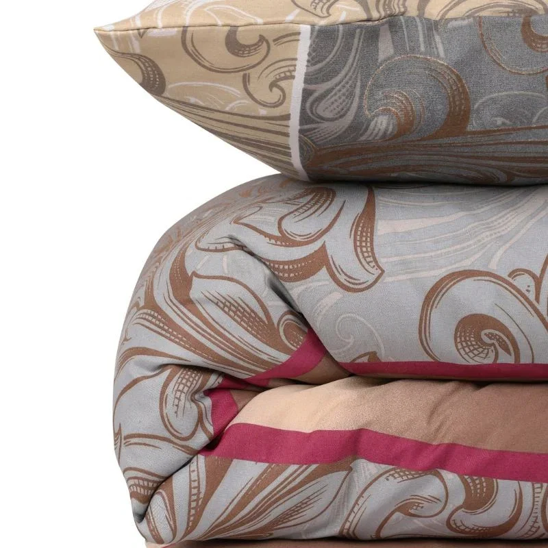 Set lenjerie bumbac Hurrem - Gri, 200x220 cm, 2 fete de perna [3]