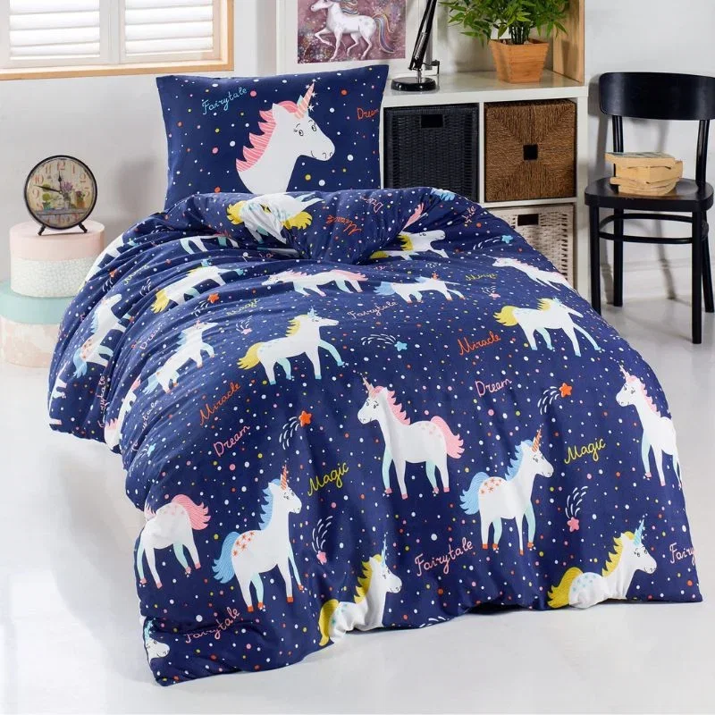Cele mai noi - Set lenjerie copii Magic Unicorn - 140x200 cm, 1 fata de perna