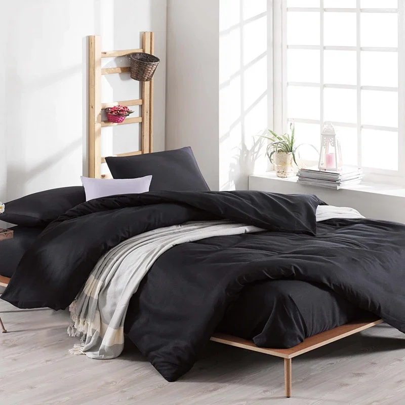 Cele mai noi - Set lenjerie Duzboya - Negru, 200x220 cm, 2 fete de perna, cearsaf