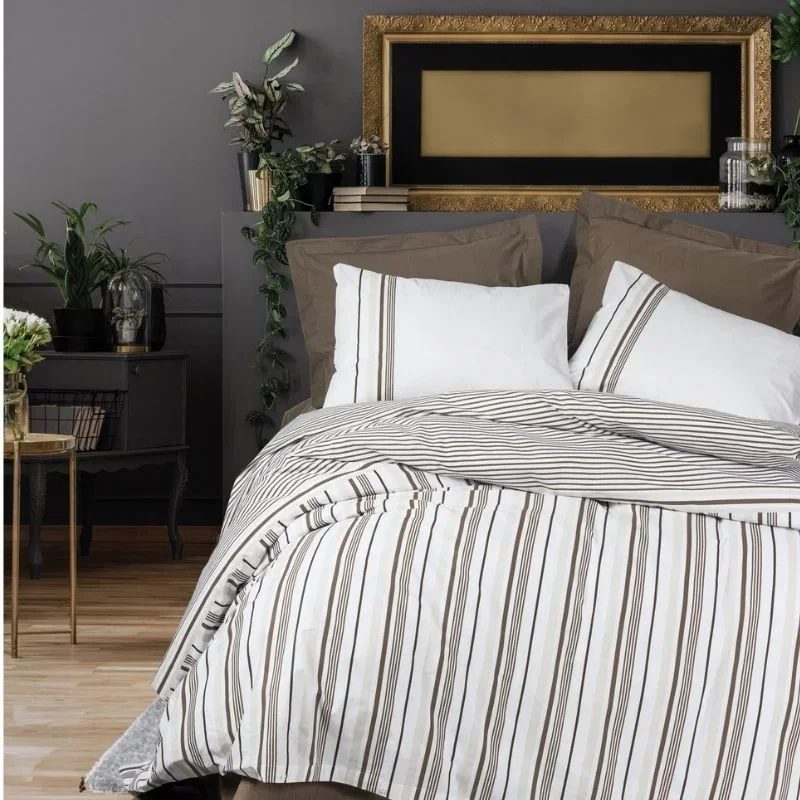 Set lenjerie de pat bumbac 160x220 cm, imprimeu modern si elegant [0]